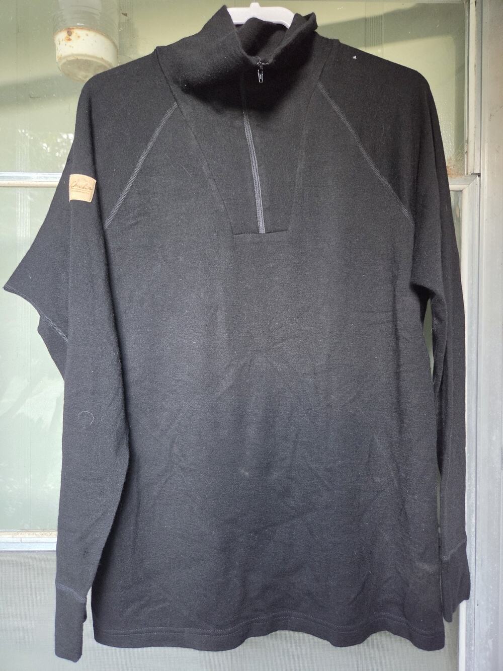 Justin Charles Mens XL 100% Merino Wool Long Sleeve Zip Neck Undershirt Hunting
